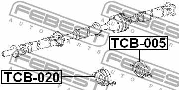 Подшипник подвесной вала карданного Febest TCB-020