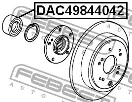 Подшипник ступицы колеса заднего Febest DAC49844042