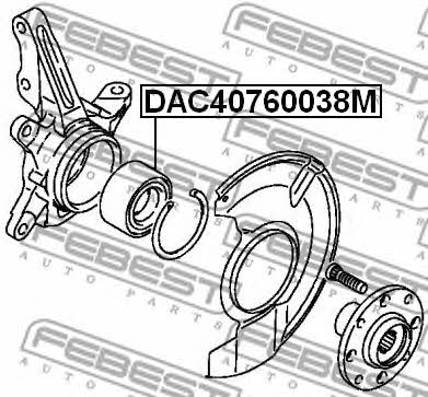 Подшипник ступицы колеса переднего Febest DAC40760038M