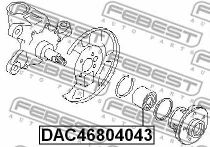 Подшипник ступицы колеса переднего Febest DAC46804043