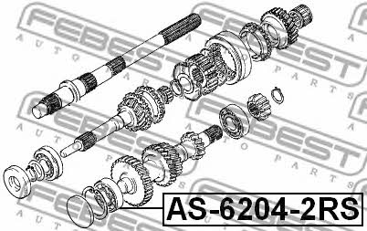 Подшипник Febest AS-6204-2RS