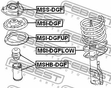 Тарілка пружини підвіски передня Febest MSI-DGF