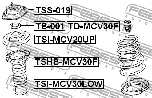 Тарілка пружини підвіски передня Febest TSI-MCV30LOW