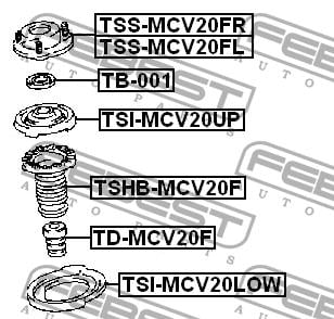 Тарілка пружини підвіски передня Febest TSI-MCV20LOW