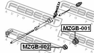 Сайлентблок рейки рульової Febest MZGB-002