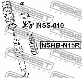 Пыльник и отбойник на 1 амортизатор Febest NSHB-N15R