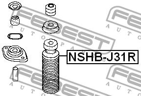 Пильник і відбійник на 1 амортизатор Febest NSHB-J31R