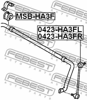 Стойка стабилизатора переднего левая Febest 0423-HA3FL