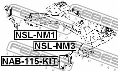 Стійка стабілізатора переднього Febest NSL-NM3