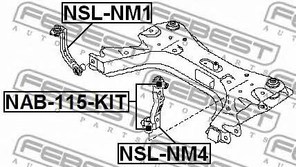 Стойка стабилизатора переднего Febest NSL-NM4