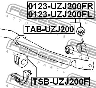 Стойка стабилизатора переднего Febest 0123-UZJ200FL