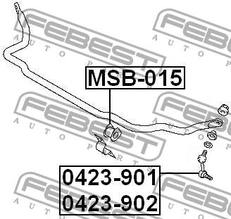 Стійка стабілізатора переднього права Febest 0423-902