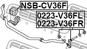 Стійка стабілізатора переднього права Febest 0223-V36FR