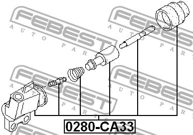 Цилиндр сцепления, рабочий Febest 0280-A33