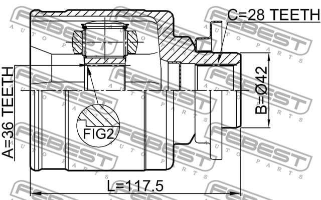 Купить Febest 0511BT50LH – отличная цена на EXIST.UA!