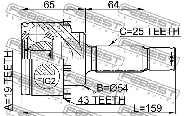 Купити Febest 0410H66A43 – суперціна на EXIST.UA!