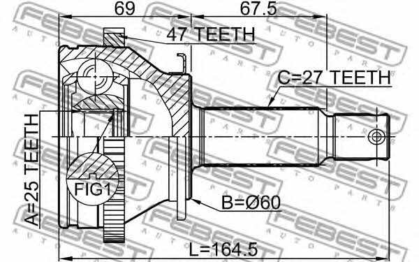 Купити Febest 2210NS27A47 – суперціна на EXIST.UA!