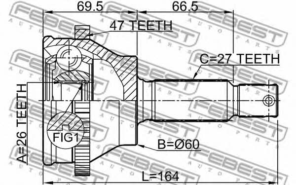 Купить Febest 1210-SON25A47 по низкой цене в Украине!