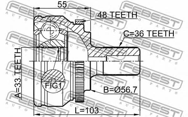 Купить Febest 2710-S60A48 по низкой цене в Украине!