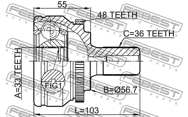Купить Febest 2710S60A48 – отличная цена на EXIST.UA!