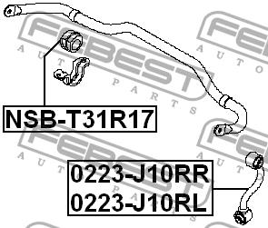 Стойка стабилизатора заднего Febest 0223-J10RL