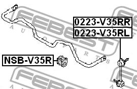 Стійка стабілізатора заднього права Febest 0223-V35RR
