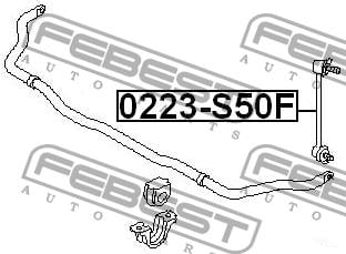 Стійка стабілізатора переднього Febest 0223-S50F