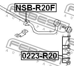 Стойка стабилизатора переднего Febest 0223-R20