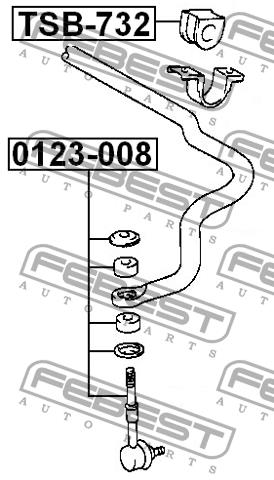 Стойка стабилизатора переднего Febest 0123-008