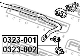 Стійка стабілізатора переднього ліва Febest 0323-002