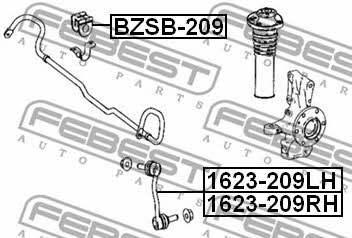 Стойка стабилизатора переднего Febest 1623-209LH