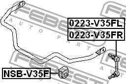 Стійка стабілізатора переднього ліва Febest 0223-V35FL