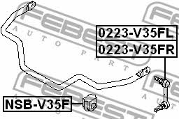 Стойка стабилизатора переднего Febest 0223-V35FL