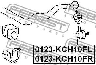 Стійка стабілізатора переднього ліва Febest 0123-KCH10FL