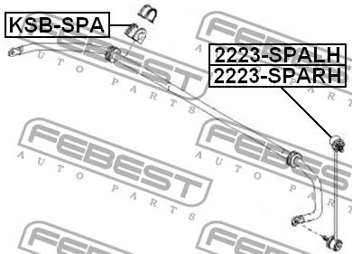 Стойка стабилизатора переднего правая Febest 2223-SPARH