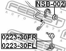 Стійка стабілізатора переднього права Febest 0223-30FR