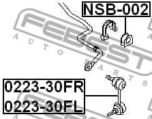Стійка стабілізатора переднього права Febest 0223-30FR