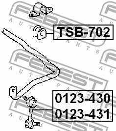 Стійка стабілізатора переднього права Febest 0123-431