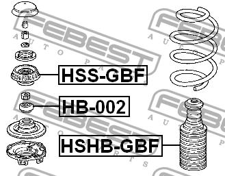 Пыльник и отбойник на 1 амортизатор Febest HSHB-GBF