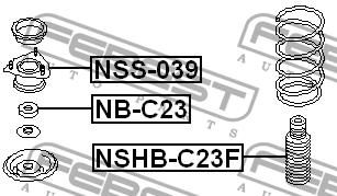 Пильник і відбійник на 1 амортизатор Febest NSHB-C23F