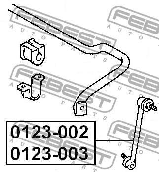 Стійка стабілізатора переднього права Febest 0123-002