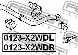 Стійка стабілізатора переднього права Febest 0123-X2WDR