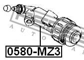 Цилиндр сцепления, рабочий Febest 0580-MZ3