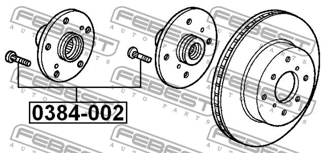 Шпилька крепления колеса Febest 0384-002