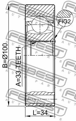 Шарнир равных угловых скоростей (ШРУС) Febest 2311-5021