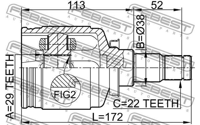 Купить Febest 1111J200 – отличная цена на EXIST.UA!