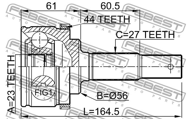Купить Febest 0210P12QG16A44 – отличная цена на EXIST.UA!