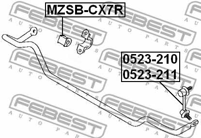 Втулка стабилизатора заднего Febest MZSB-CX7R