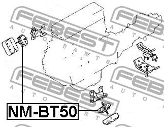 Подушка двигателя передняя Febest MZM-BT50