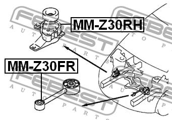 Подушка двигуна передня Febest MM-Z30FR